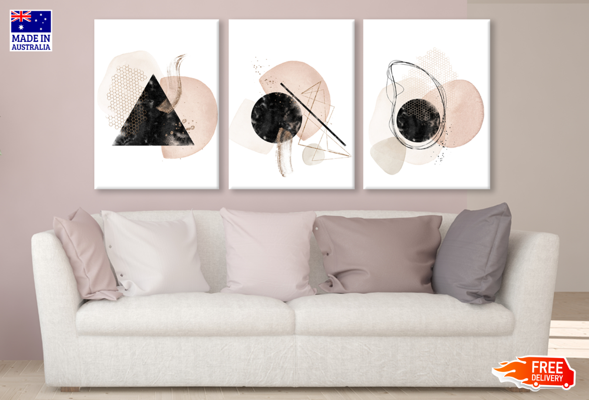 3 Set of Abstract Designs High Quality print 100% Australian made wall Canvas ready to hang