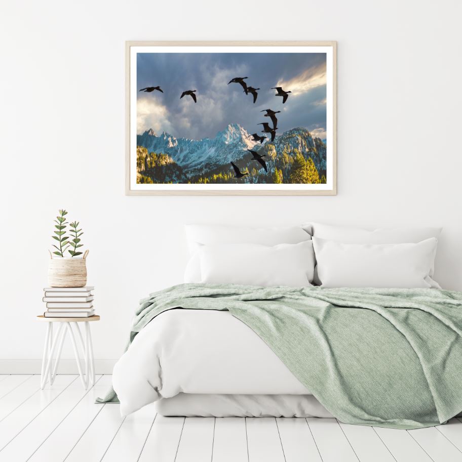 Birds Flying Scenery Photograph Home Decor Premium Quality Poster Print Choose Your Sizes