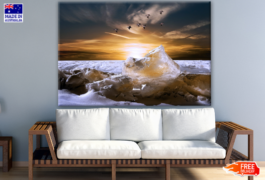 Stunning Beach on Sunset Photograph Print 100% Australian Made