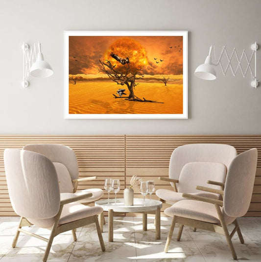 Birds & Trees on Desert Digital Home Decor Premium Quality Poster Print Choose Your Sizes