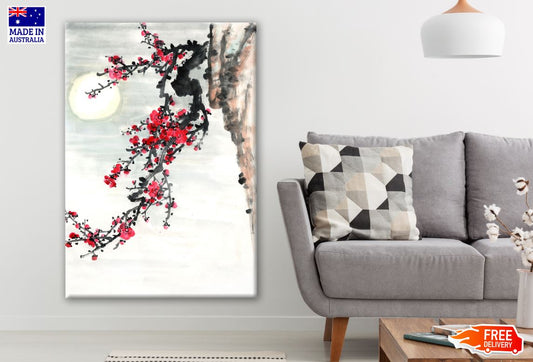 Red Flower Tree Watercolour Painting Print 100% Australian Made