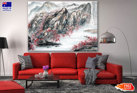 Mountain View Watercolour Painting Print 100% Australian Made