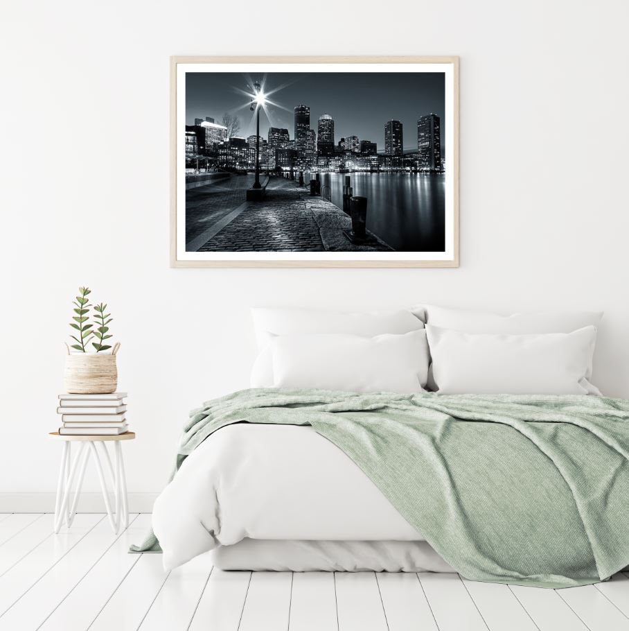 City Scenery B&W Photograph Home Decor Premium Quality Poster Print Choose Your Sizes