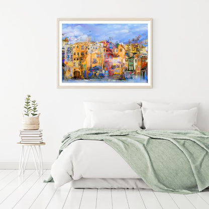 Colorful Building Watercolor Painting Home Decor Premium Quality Poster Print Choose Your Sizes