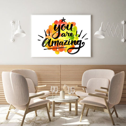 Happy Quote Watercolor Painting Home Decor Premium Quality Poster Print Choose Your Sizes