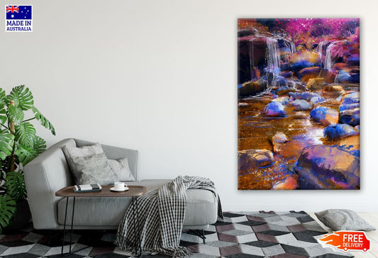 Waterfall Watercolour Painting Print 100% Australian Made