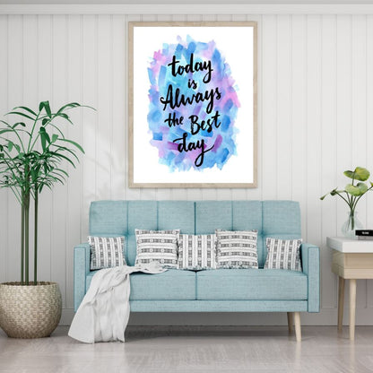 Happy Quote Watercolor Painting Home Decor Premium Quality Poster Print Choose Your Sizes