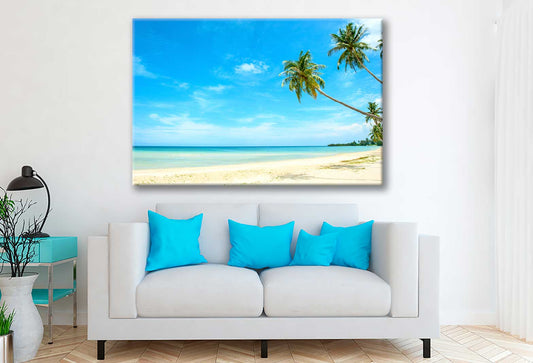 Bella Home Palms & Beach With The Sky Print Canvas Ready to hang