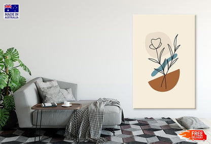 Flower Plant Abstract Shape Design Print 100% Australian Made