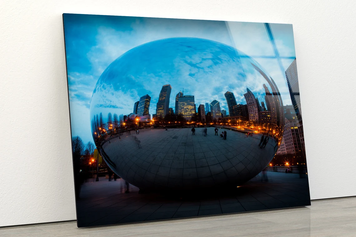 Bean Steel Ball in Chicago Photograph Acrylic Glass Print Tempered Glass Wall Art 100% Made in Australia Ready to Hang