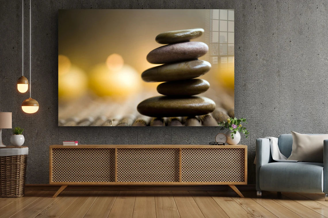 Stones Closeup View Print Tempered Glass Wall Art 100% Made in Australia Ready to Hang