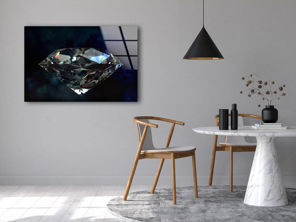 Diamond Closeup Photograph Acrylic Glass Print Tempered Glass Wall Art 100% Made in Australia Ready to Hang