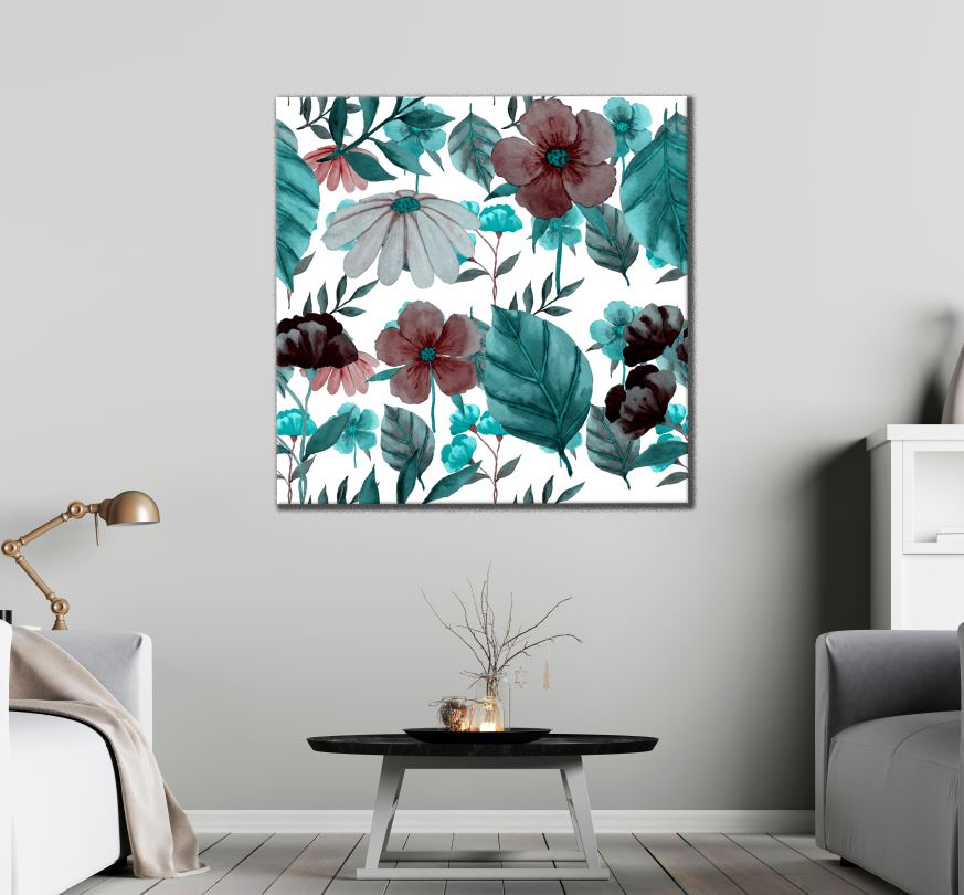 Square Canvas Colourful Floral Art High Quality Print 100% Australian Made