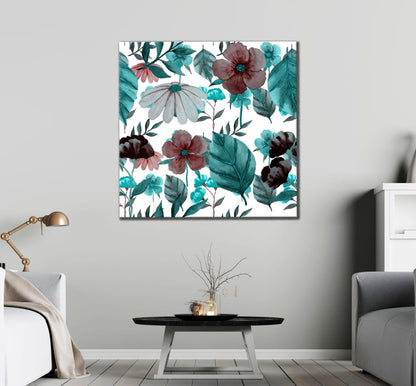 Square Canvas Colourful Floral Art High Quality Print 100% Australian Made