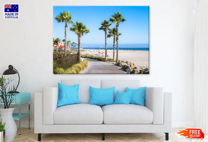 Beach & Palm Trees View Photograph Print 100% Australian Made