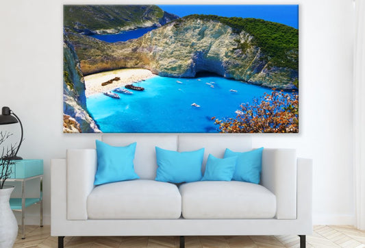 Navagio shipwreck beach view point Print 100% Australian Made