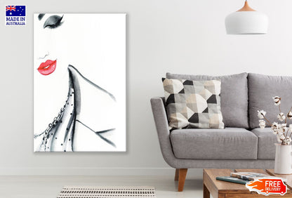 Fashion Woman Face Watercolor Painting Print 100% Australian Made