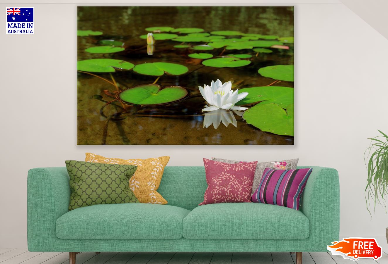 White Water Lily Flower Photograph Print 100% Australian Made