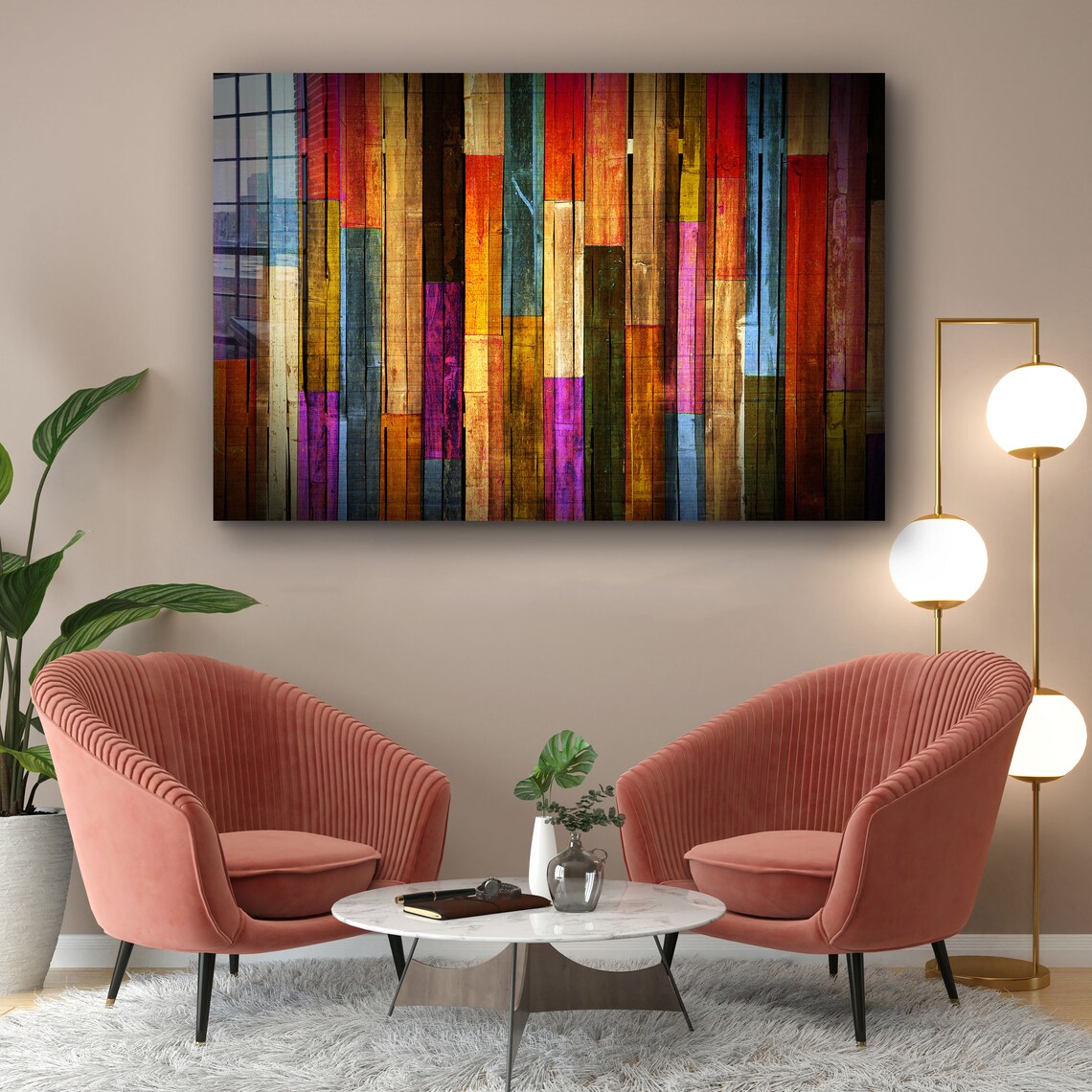 Abstract Painted Woods Print Tempered Glass Wall Art 100% Made in Australia Ready to Hang