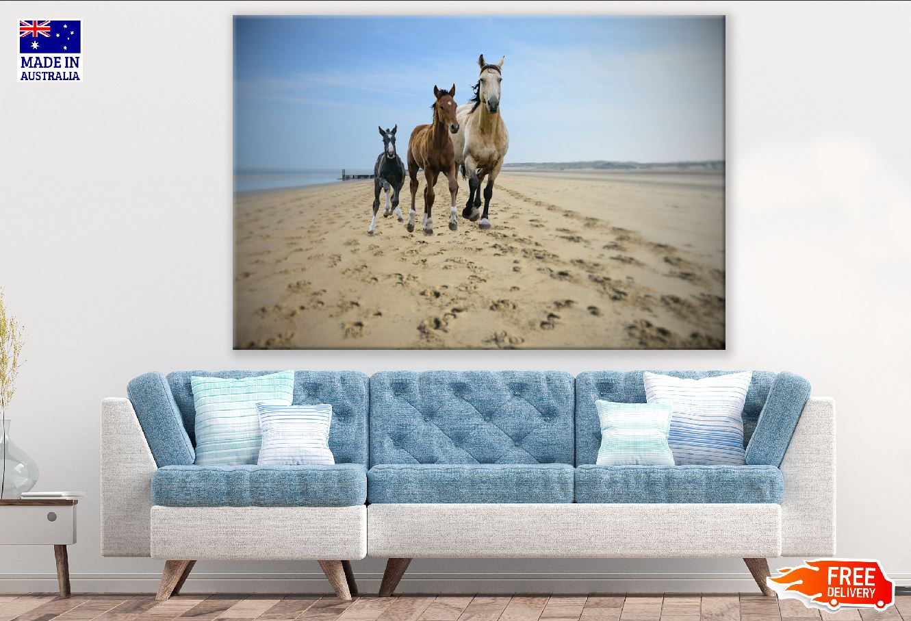 Horses in Beach Closeup Photograph Print 100% Australian Made