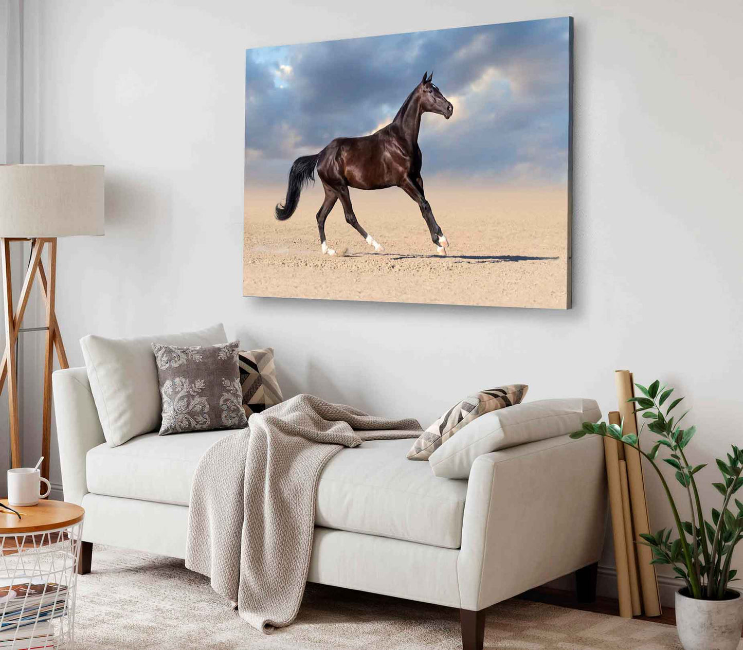 Bella Home Horse Running With Cloud Sky Print Canvas Ready to hang