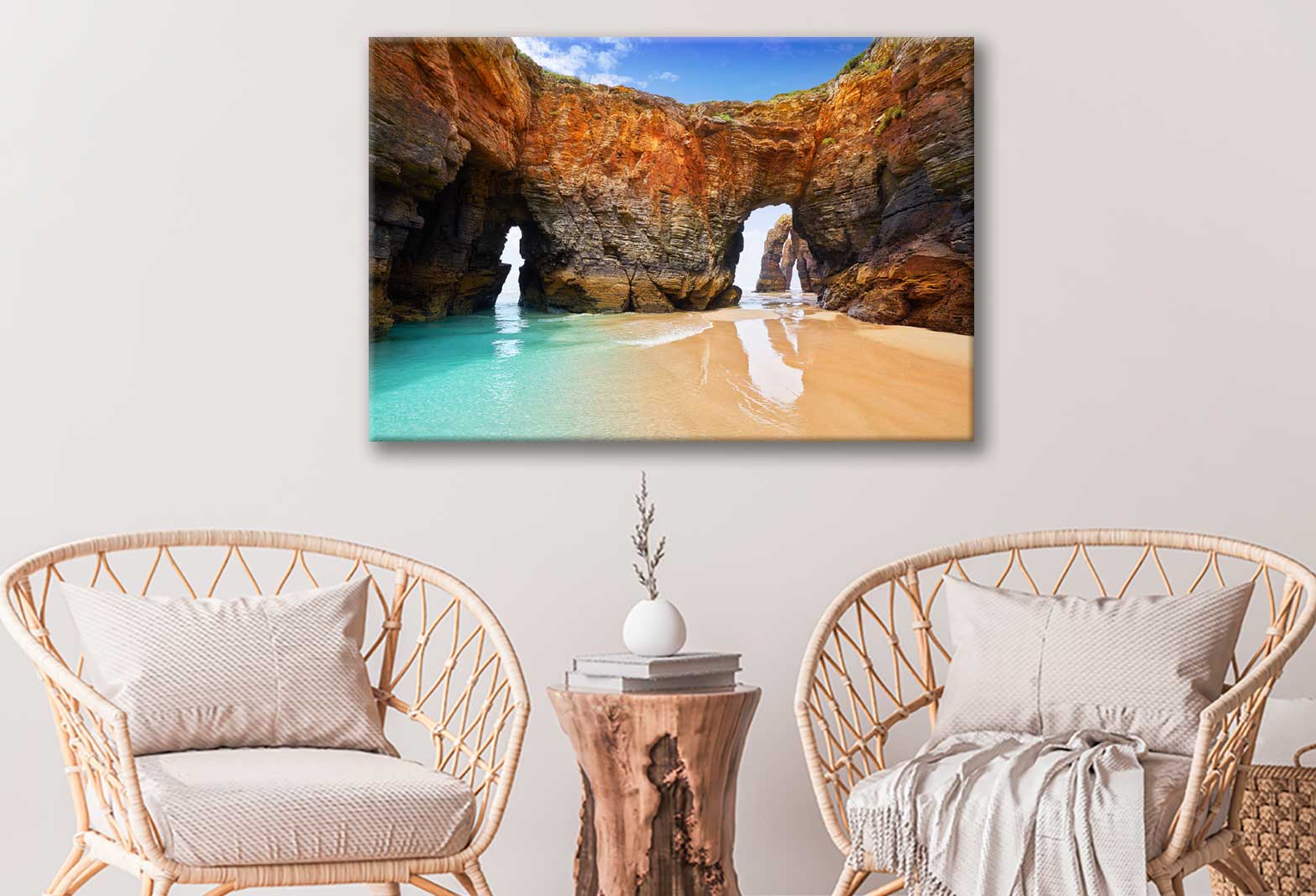 Bella Home Catedrais Beach View in Ribadeo Print Canvas Ready to hang