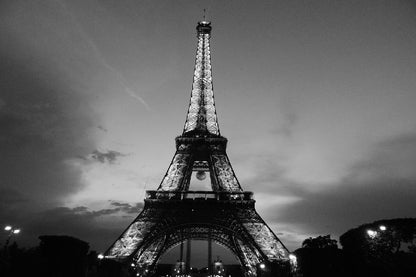 Eiffel Tower Bottom View B&W Photograph Print 100% Australian Made