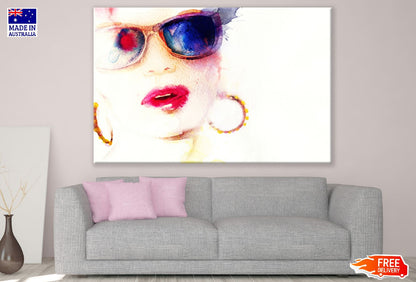 Fashion Woman In Sunglasses Abstract Watercolor Painting Print 100% Australian Made