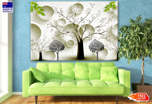 Trees & Circles 3D Design Print 100% Australian Made