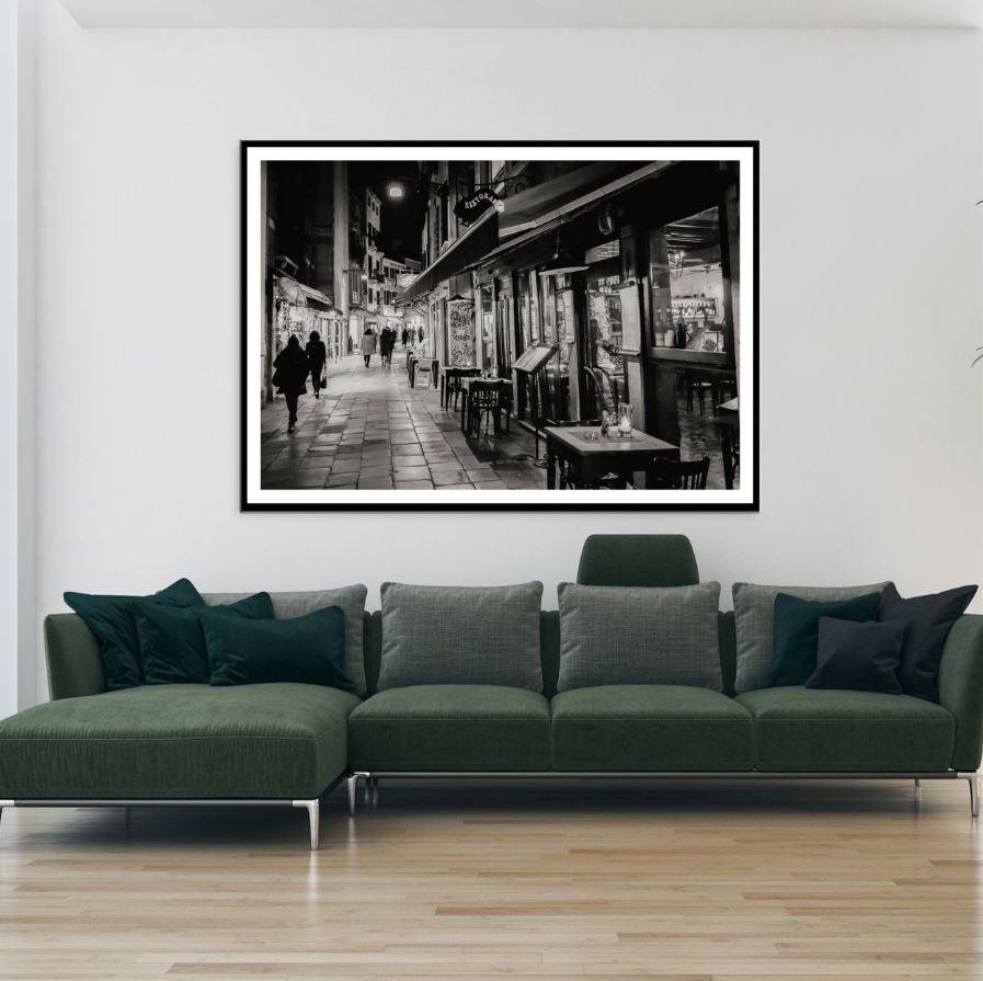 City Street View B&W Photograph Home Decor Premium Quality Poster Print Choose Your Sizes