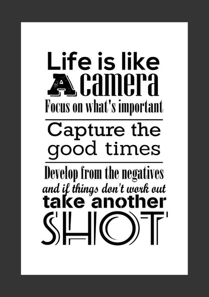 Life Quote B&W Vector Art Design Home Decor Premium Quality Poster Print Choose Your Sizes