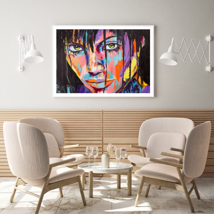 Colorful Woman Portrait Watercolor Painting Home Decor Premium Quality Poster Print Choose Your Sizes