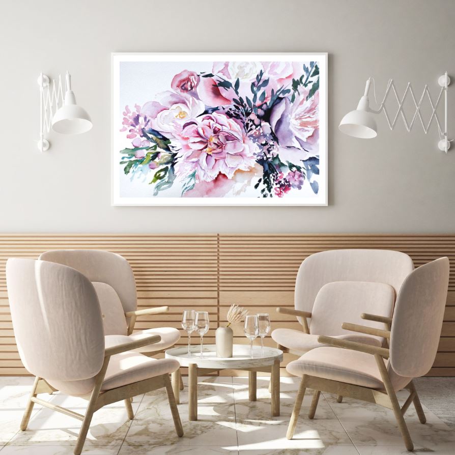 Colorful Flowers Watercolor Painting Home Decor Premium Quality Poster Print Choose Your Sizes