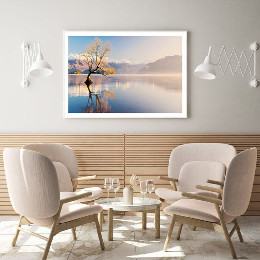 Tree in Lake Scenery Photograph Home Decor Premium Quality Poster Print Choose Your Sizes