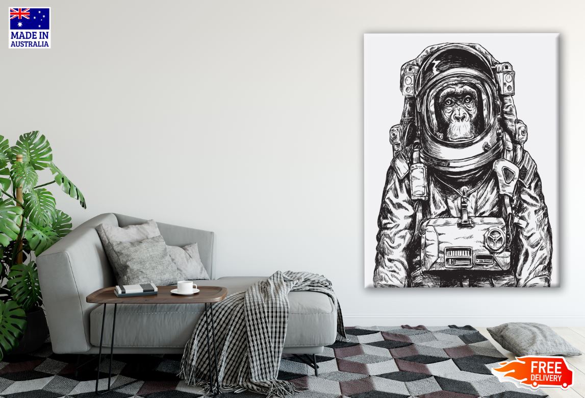 Monkey in a Space Suit Drawing Print 100% Australian Made