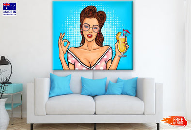 Lady with a Juice Glass Art Print 100% Australian Made
