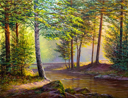Colorful Forest Oil Painting Home Decor Premium Quality Poster Print Choose Your Sizes