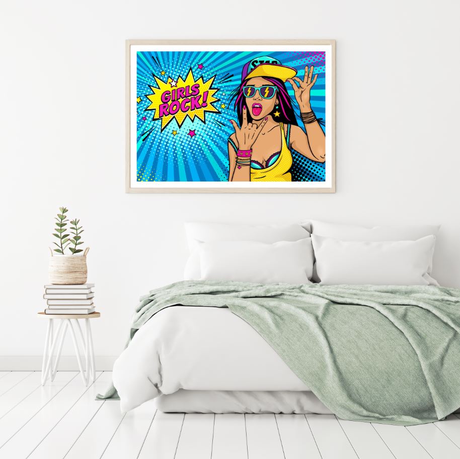 Girl Portrait Pop Art Design Home Decor Premium Quality Poster Print Choose Your Sizes