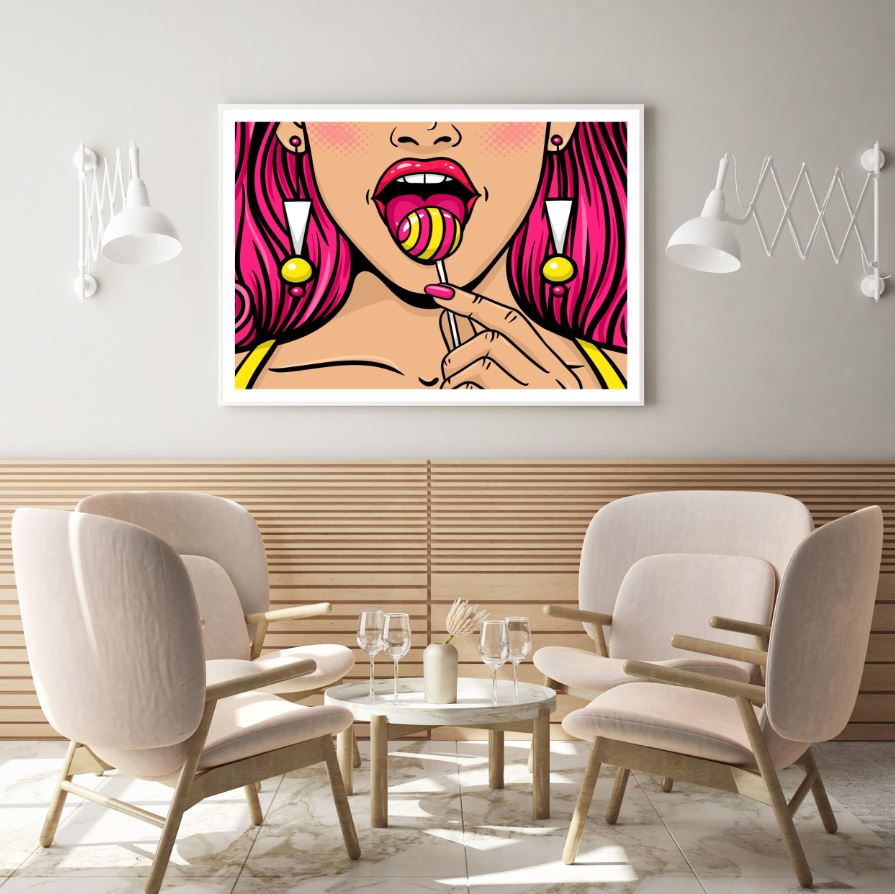 Girl with a Lollipop Pop Art Home Decor Premium Quality Poster Print Choose Your Sizes