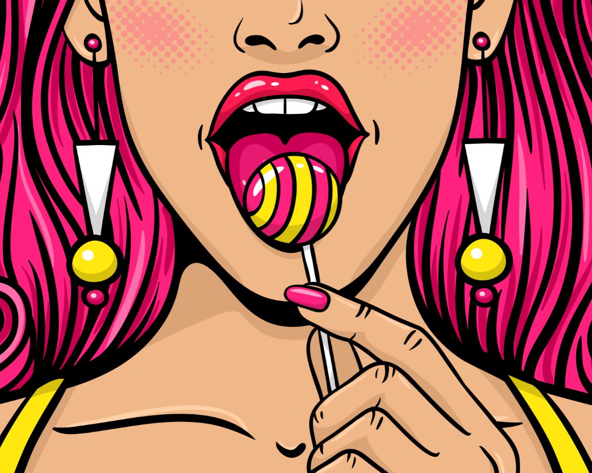 Girl with a Lollipop Pop Art Home Decor Premium Quality Poster Print Choose Your Sizes