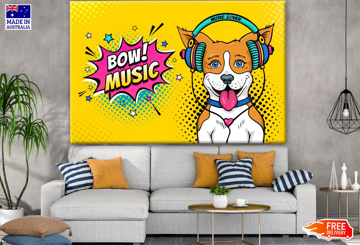 Dog & Music Art Print 100% Australian Made