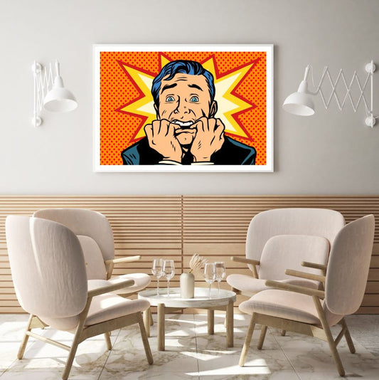 Frightened Man Face Pop Art Home Decor Premium Quality Poster Print Choose Your Sizes