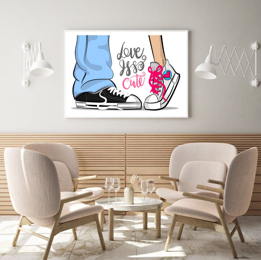 Girl & Boy Legs Vector Painting Home Decor Premium Quality Poster Print Choose Your Sizes