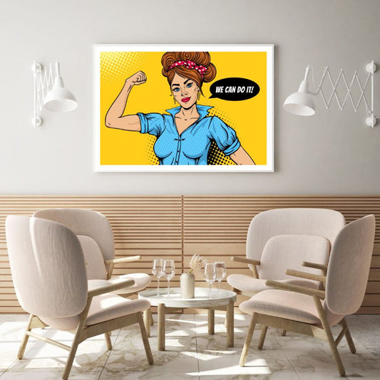 Girl with Motivation Text Pop Art Home Decor Premium Quality Poster Print Choose Your Sizes