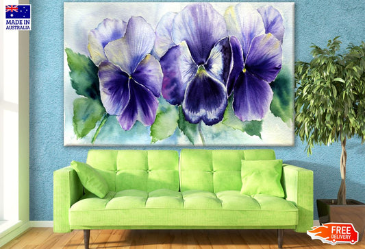 Blue Floral Bunch Painting Print 100% Australian Made