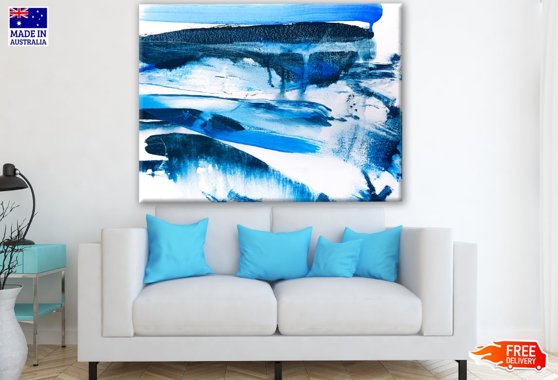 Blue White Abstract Design Print 100% Australian Made