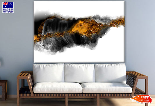 Black & Gold Abstract Design Print 100% Australian Made