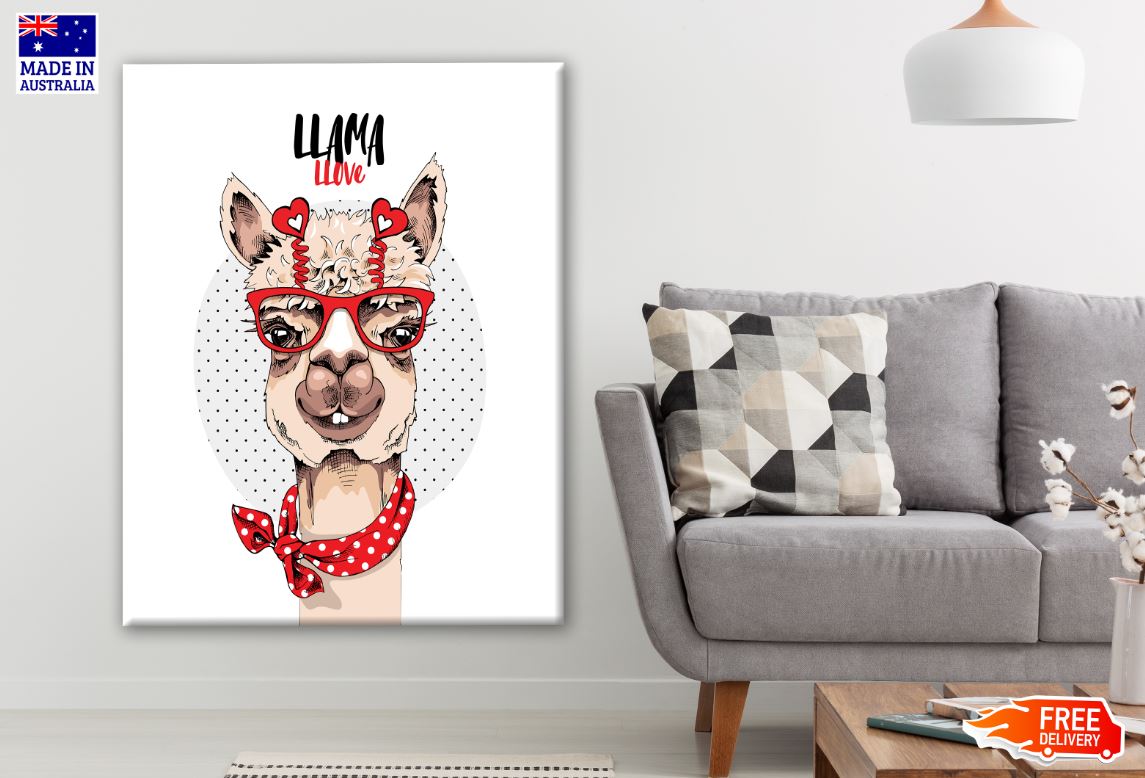 Stylish Llama with Sunglasses Painting Print 100% Australian Made Print 100% Australian Made