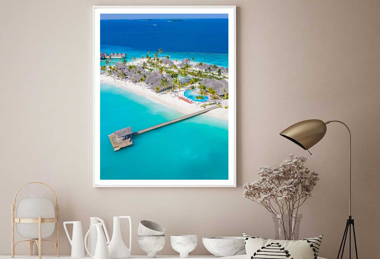 Aerial Maldives Paradise Beach Photograph Home Decor Premium Quality Poster Print Choose Your Sizes