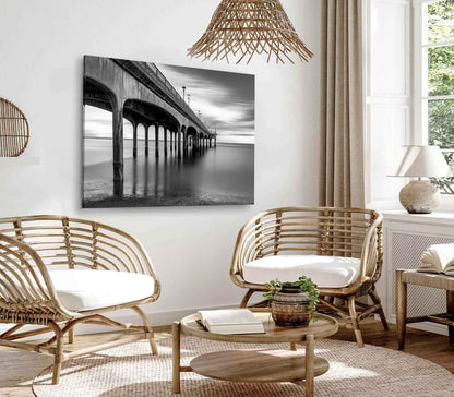 Bella Home Boscombe Pier Bournemouth Sea Front Print Canvas Ready to hang